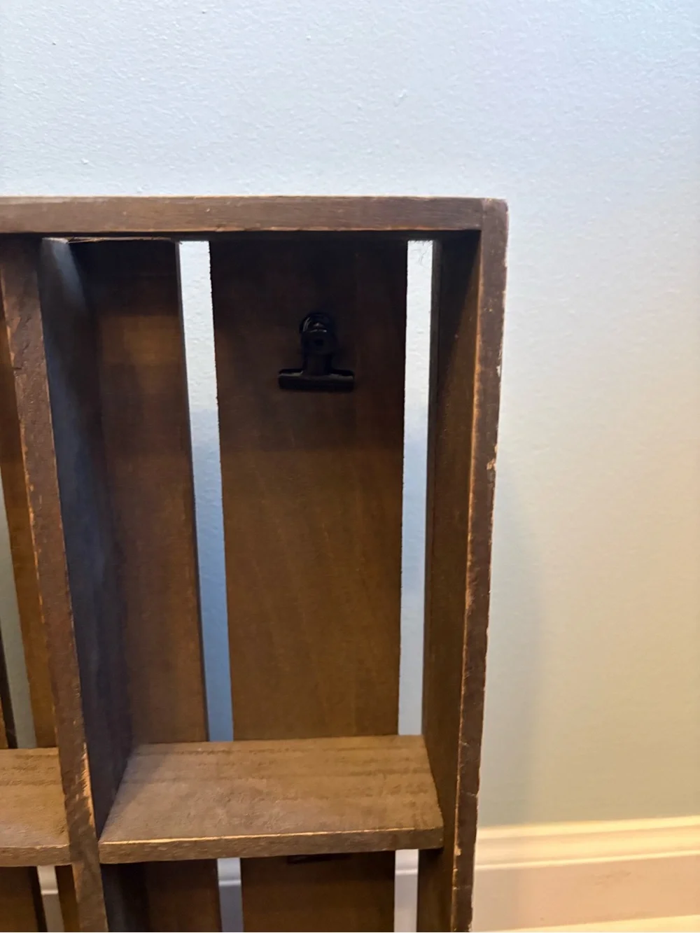 Rustic Brown Wooden Wall Organizer Shelf - Brown